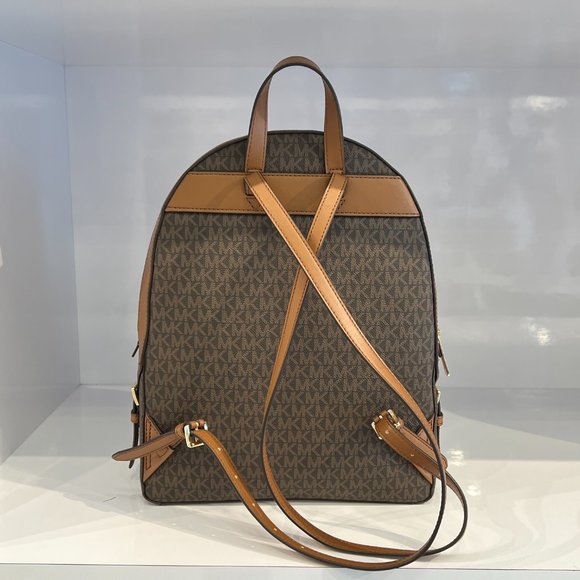 Michael Kors Jaycee Large Zip Pocket Backpack MK Brown - Picture 2 of 7